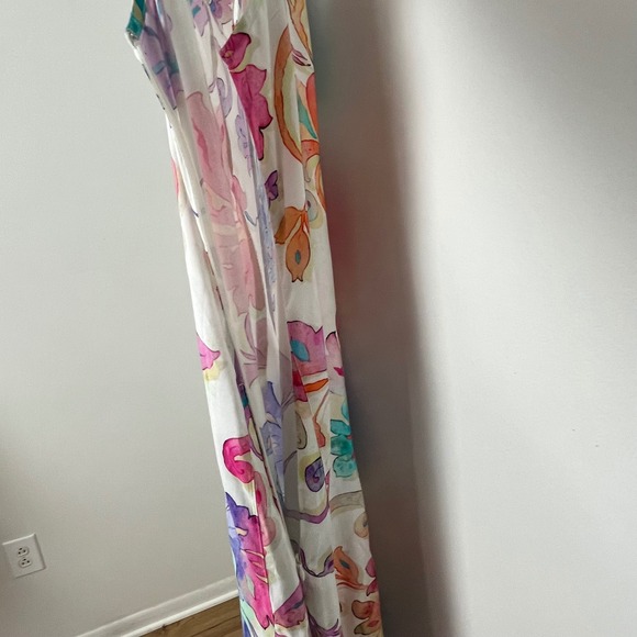 Soft Surroundings Flourish Dress sleeveless maxi watercolor floral print Size XL - Picture 3 of 7